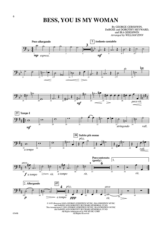 Bess, You Is My Woman Now - String Bass