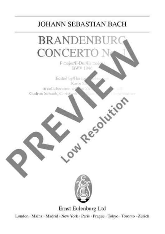 Brandenburg Concerto No. 1 F major in F major - Full Score