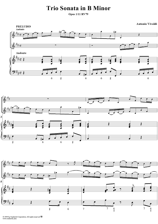 Trio Sonata in B minor, Op. 1/11 RV79