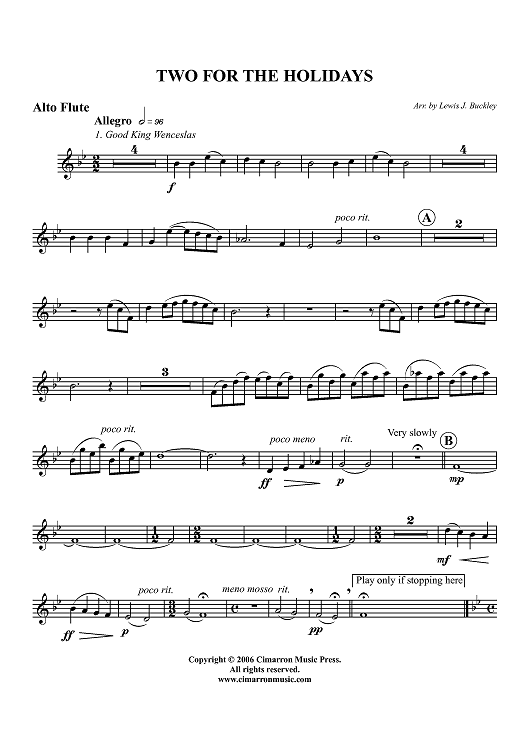 Two for the Holidays - Alto Flute