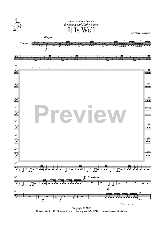 It Is Well - Timpani