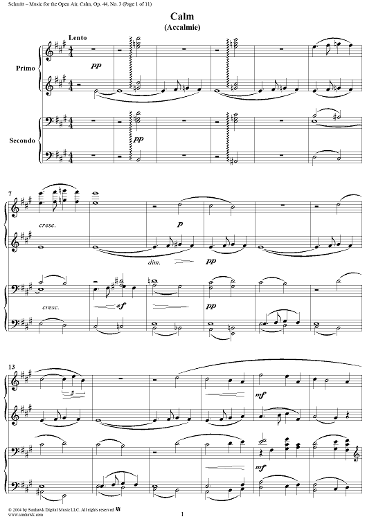 Calm, from "Music for the Open Air", Op. 44