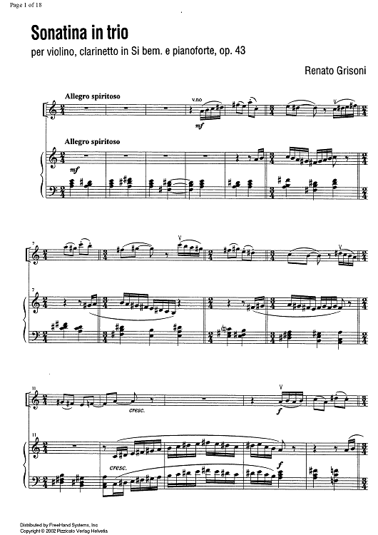 Sonatina in trio - Score