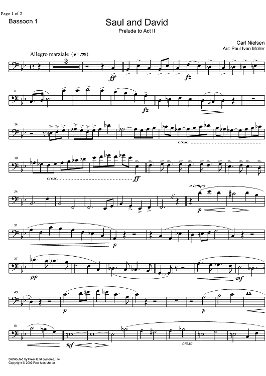 Saul and David - Prelude to Act  2 - Bassoon 1