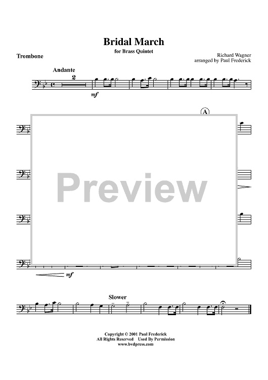 Bridal March - Trombone
