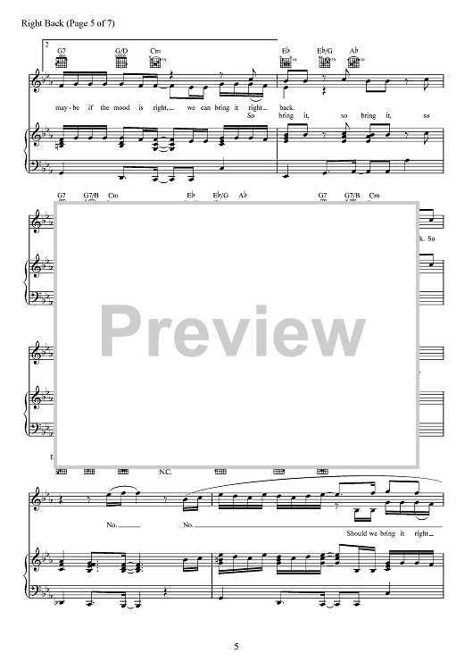Right Back Sheet Music by Khalid for Piano Vocal Chords