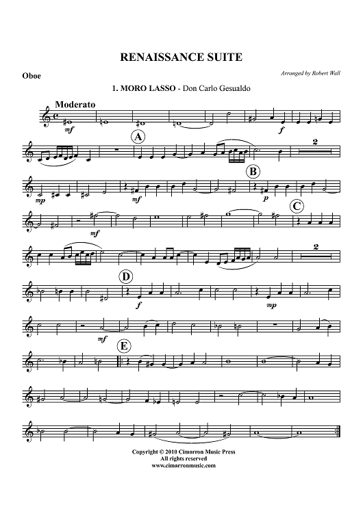 Renaissance Suite - Oboe