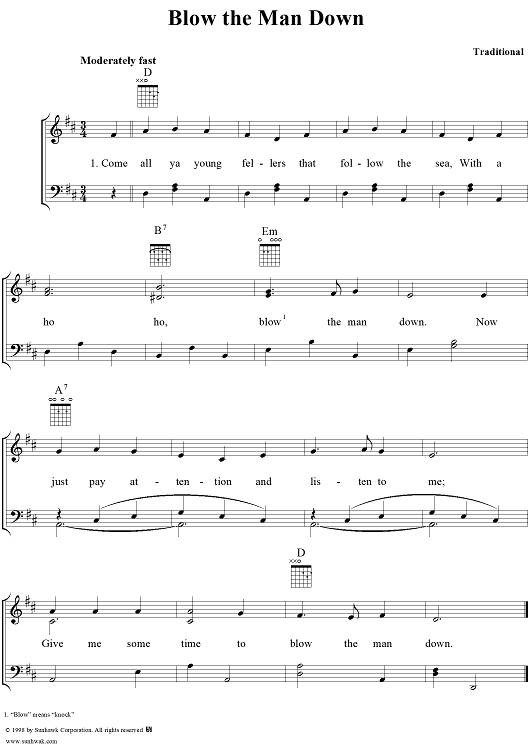 Blow the man down alfred deals piano