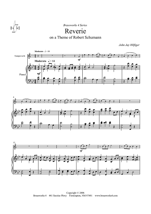 Reverie on a Theme of Robert Schumann - Piano Score