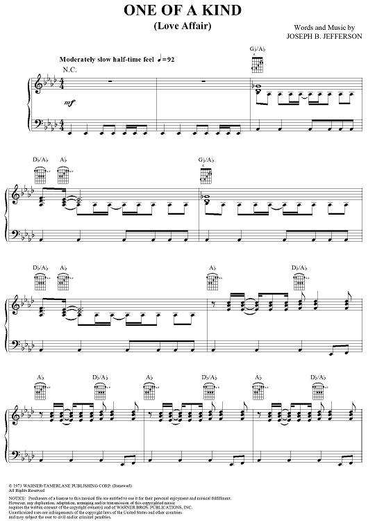 One of a Kind (Love Affair)