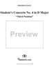 Student's Concerto No. 4 in D Major, "Third Position", Op. 15 - Violin