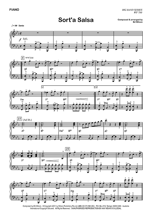 Sort's Salsa - Piano