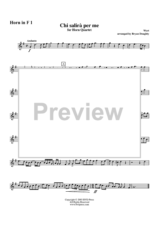 Chi salirà per me - Horn 1