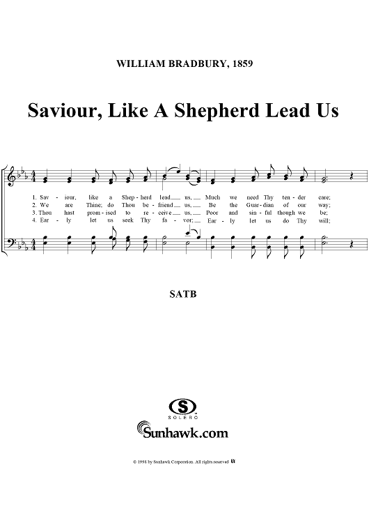 Saviour, Like a Shepherd Lead Us