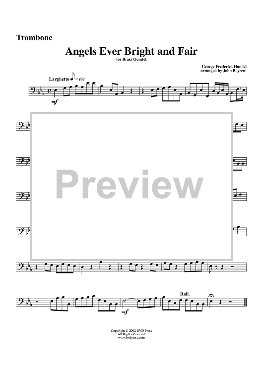 Angels Ever Bright and Fair - Trombone