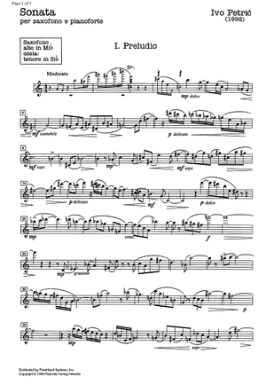 Sonata - B-flat Tenor Saxophone