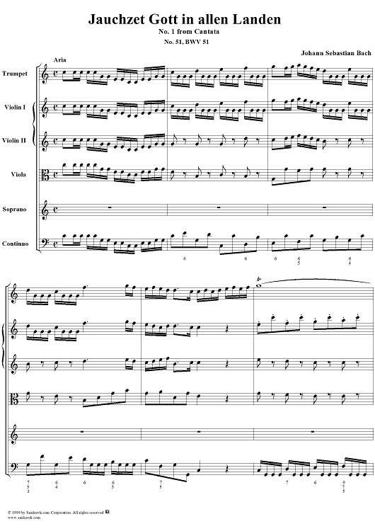 Jauchzet Gott in allen Landen - No. 1 from Cantata no. 51 - BWV51