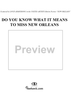 Do You Know What It Means to Miss New Orleans