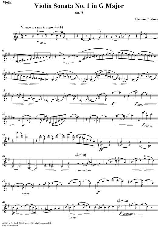 Violin Sonata No. 1 in G major, Op. 78 - Violin