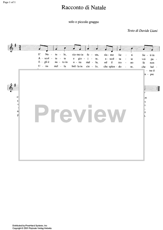 Racconto di Natale - Score