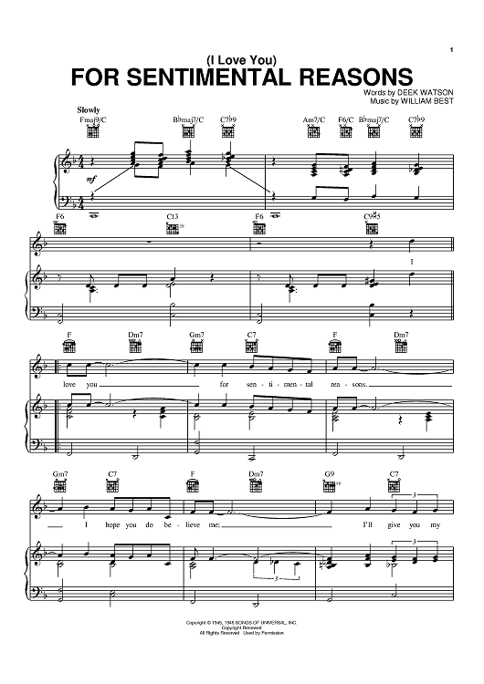 (I Love You) For Sentimental Reasons