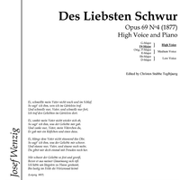 Des Liebsten Schwur Op.69 No. 4
