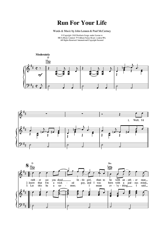 Run for your life Sheet music for Piano (Solo)