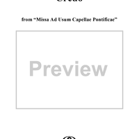 Credo from "Missa Ad Usum Capellae Pontificae"