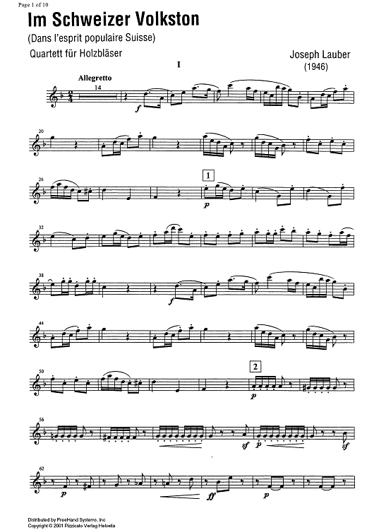 Im Schweizer Volkston - Oboe