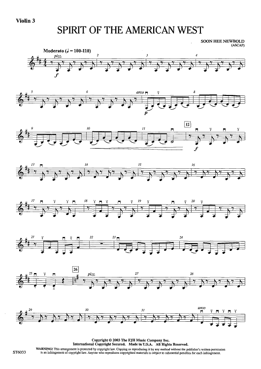 Spirit of the American West - Violin 3 (Viola T.C.)