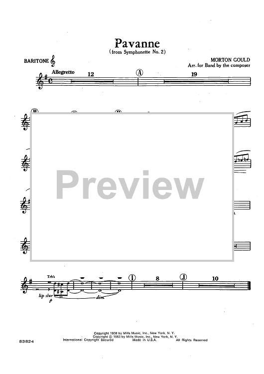 Pavanne (from Symphonette No. 2) - Baritone TC