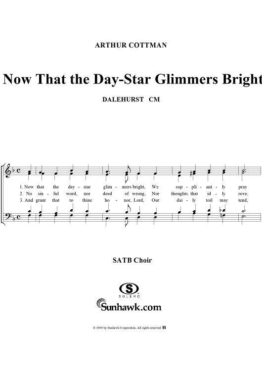 Now That the Day-Star Glimmers Bright