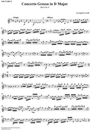 Concerto Grosso No. 4 in D Major, Op. 6, No. 4 - Solo Violin 2