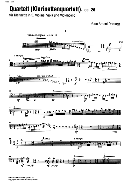 Quartet (Clarinet quartet) Op.26 - Viola