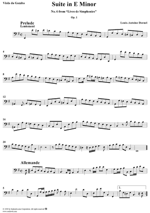Suite in E Minor Op. 1, No. 6 - Viola da gamba