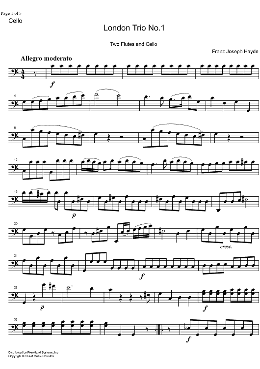 London Trio No. 1 - Cello