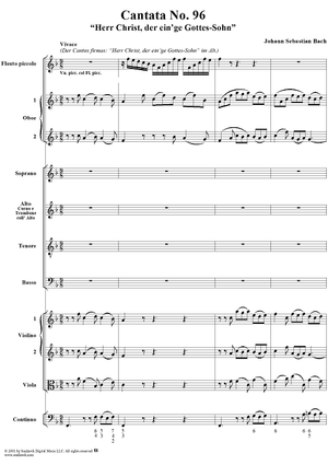 Cantata No. 96: Herr Christ, der ein'ge Gottes-Sohn, BWV96