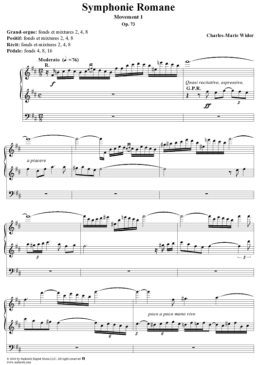 Symphonie Romane, Op. 73: Movt. 1