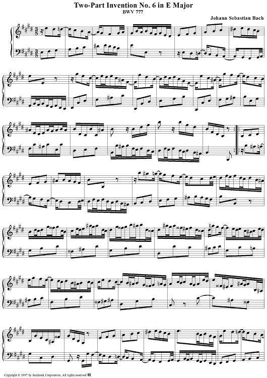 Two-Part Invention No. 6 in E major