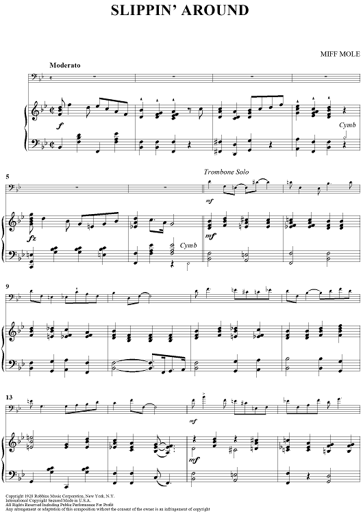 Slippin' Around - Piano Accompaniment