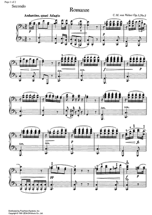 Romance Op. 3 No. 2 - Piano 2