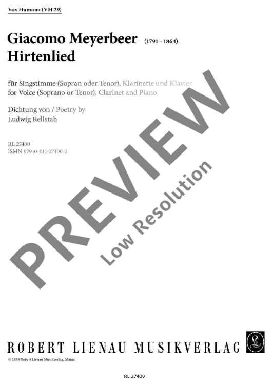 Hirtenlied - Score and Parts