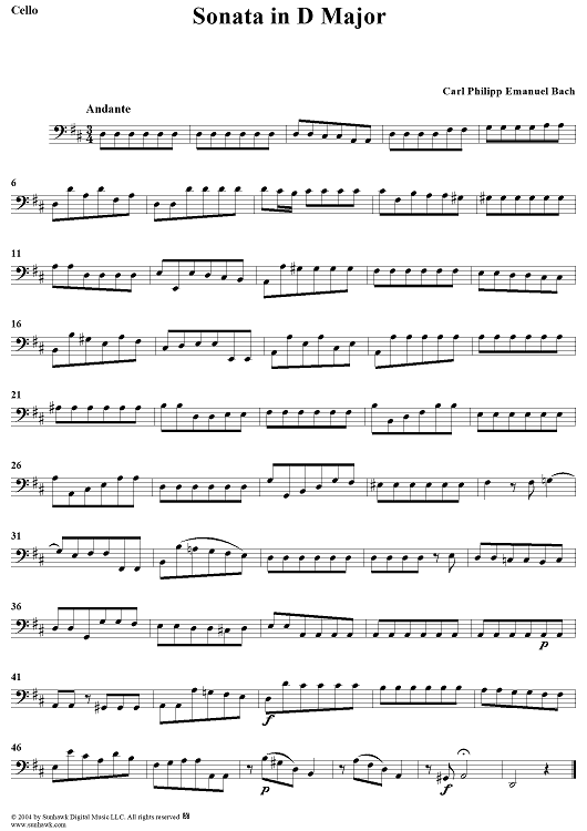 Sonata in D Major - Cello