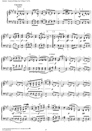Piano Sonata No. 17 in D major, Op. 53, D850, Mvmt. 2