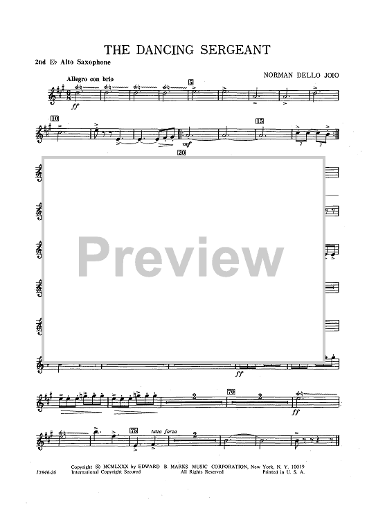 The Dancing Sergeant - Alto Sax 2