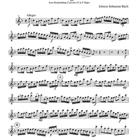 Allegro - from Brandenburg Concerto #2 in F Major - Part 1 Flute, Oboe or Violin