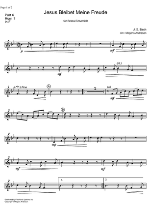 Jesu, Joy of Man's Desiring BWV 147 - Horn in F 1