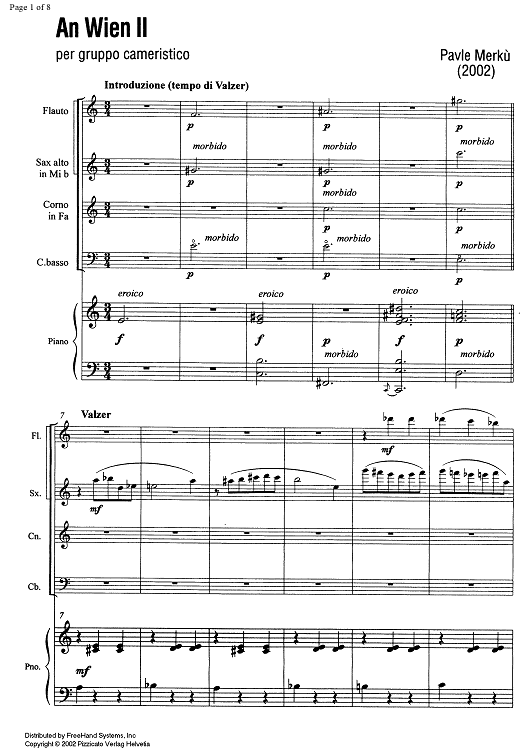 An Wien II - Score
