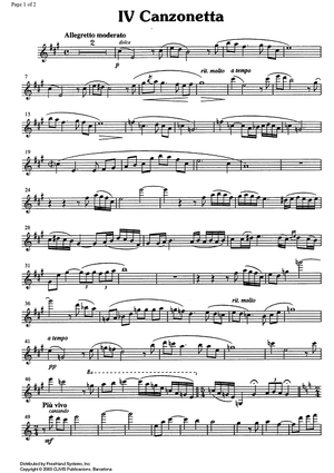 Canzonetta No. 4 - Violin