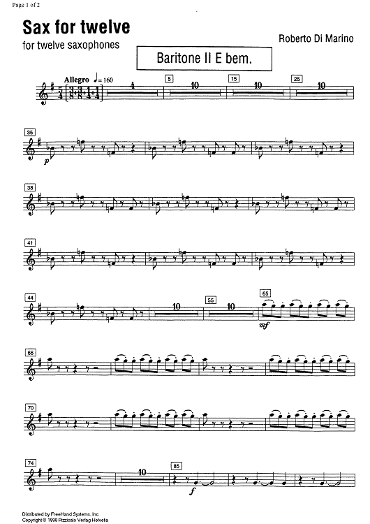 Sax for twelve - E-flat Baritone Saxophone 2